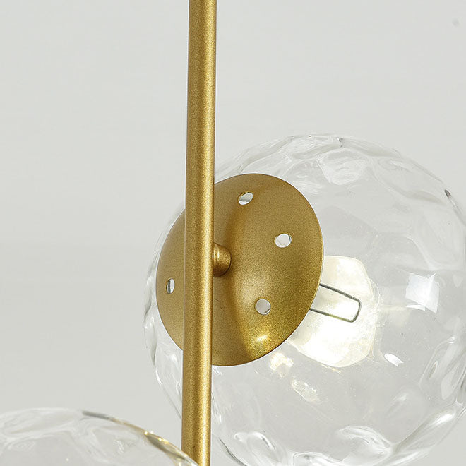 Modern Minimalist Iron Glass Round Ball Branch Chandelier 2-Light Living Room