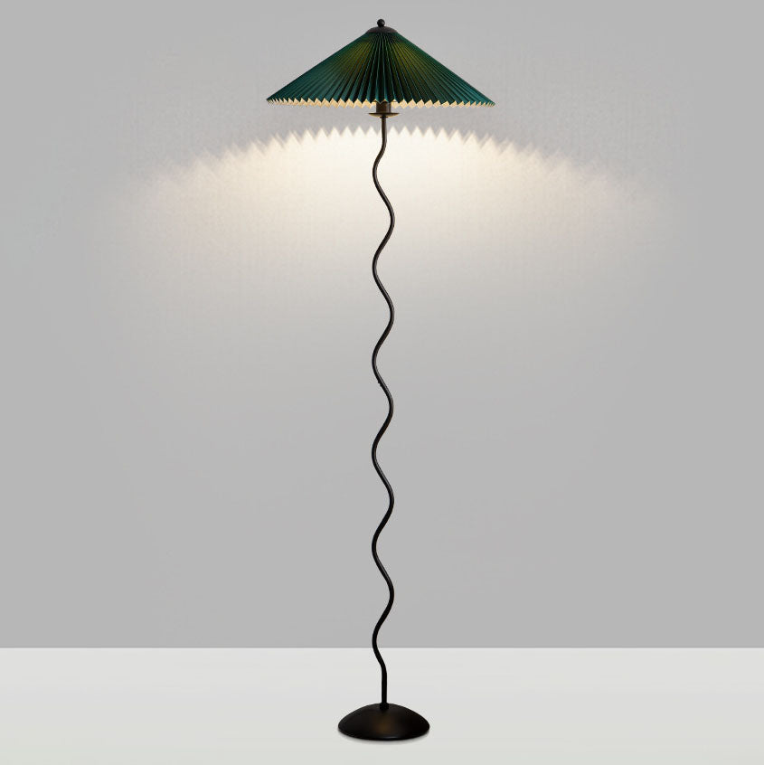 Vintage Fabric Pleated Shade Floor Lamp - 1-Light Standing Light

Illuminate your space with this vintage-inspired standing floor lamp. Featuring a pleated fabric shade, this lamp adds a touch of elegance to any room. Perfect for your living room, bedroom