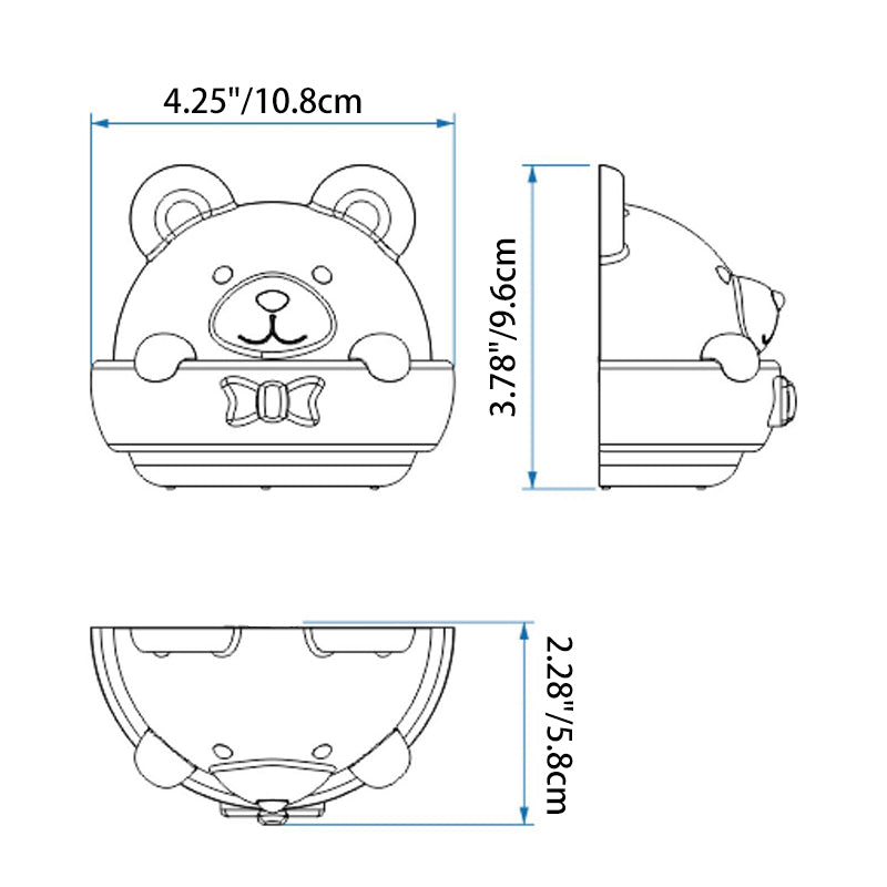Creative Cartoon ABS Bear LED Night Light Wall Sconce Lamp for Kids Room, Cute Bear Design Nursery Light, Adjustable Brightness, Battery Operated Decorative Wall Lamp, Child-Friendly Nightlight for Boys and Girls