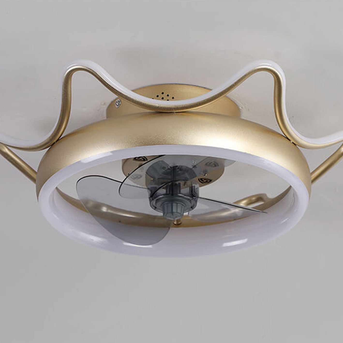 Nordic Light Luxury Round Wrought Iron LED Ceiling Fan Light