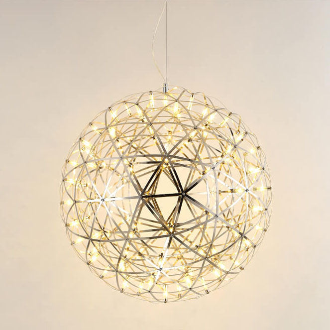 Contemporary Iron 12-Light LED Firework Pendant for Living Room
