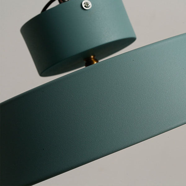 Contemporary Scandinavian Round Iron LED Flush Mount Ceiling Light