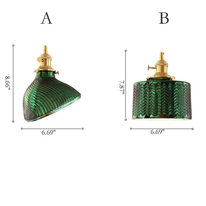 Nordic Vintage Green Brass Glass Island Chandelier - 1/2/3 Light Pendant Lighting for Kitchen, Dining Room, Rustic Home Decor