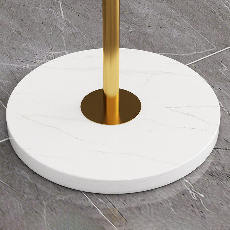 Contemporary Scandinavian Orb Pillar Floor Lamp - 3-Light Metal & Marble Glass for Living Room
