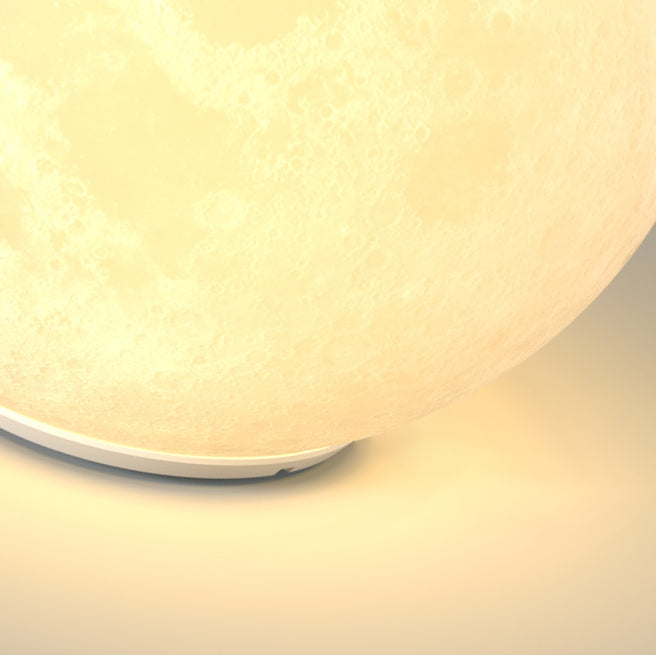 Contemporary Nordic Solar Waterproof PE Resin Round Moon LED Pendant Light for Outdoor Patio