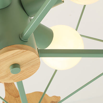 Scandinavian Modern Giraffe Pentagram Semi-Flush Mount Light - Iron & Glass 4/5 Light Ceiling Fixture