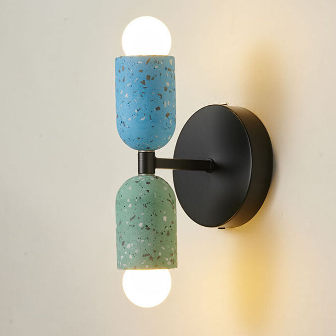 Modern Wabi-Sabi Iron Cement Wall Sconce Lamp - 2-Light Design