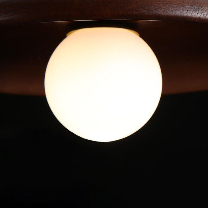 Modern Minimalist Round Wood Wall Sconce Lamp - 1-Light Design, Rustic Home Lighting, Elegant Fixture for Living Room, Bedroom, and Hallway