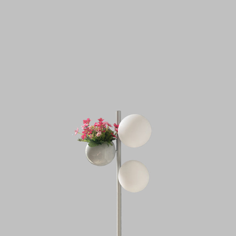 Contemporary Outdoor LED Globe Shade Floor Lamp for Patio Decor - Waterproof and Stylish Flowerpot Design