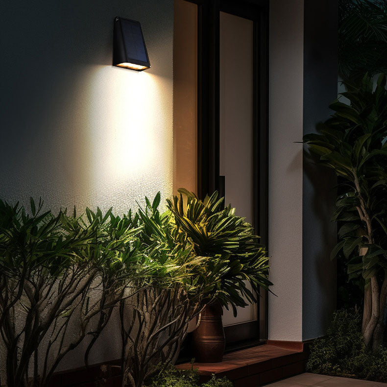 Modern Minimalist Solar LED Wall Sconce for Garden - Rectangular Trapezoidal ABS PC Design