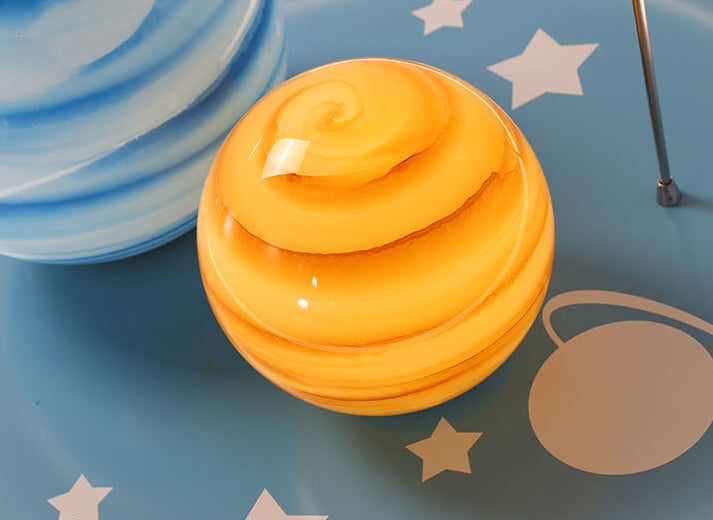 Astronaut Planet Round Kids Flush Mount Ceiling Light - Space Themed Nursery Lighting, Outer Space Decor, Children's Bedroom Fixtures, Astronaut Design Ceiling Lamp, Kids Room Lighting Fixture, Galaxy Ceiling Light for Boys and Girls, Starry Sky Indoor Il