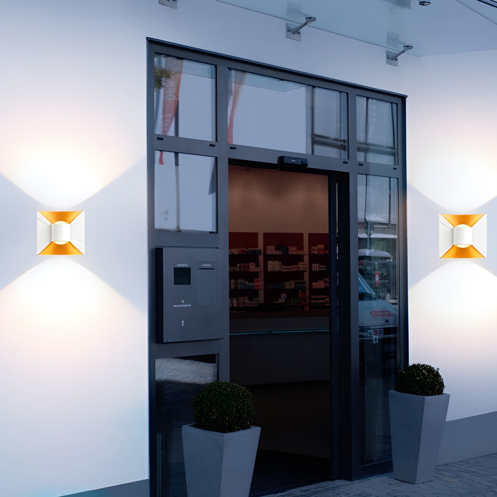 LED Waterproof Outdoor Sconces - 6W Modern Square Up Down Lights