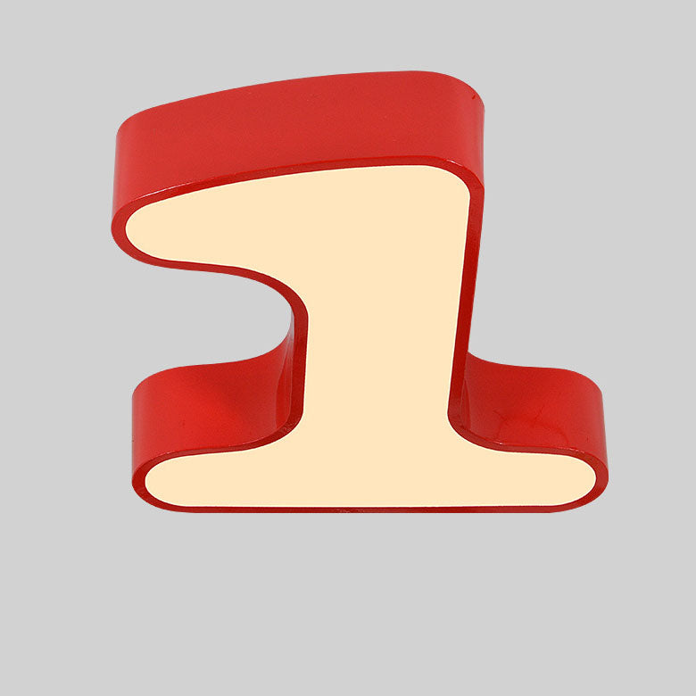 Contemporary Creative Kids Iron Number Design LED Flush Mount Ceiling Light Bedroom, Modern Children’s Room Lighting, Unique Number Shaped LED Light, Stylish Ceiling Fixture for Kids, Energy Efficient Flush Light for Nursery, Playroom Illumination, Decora