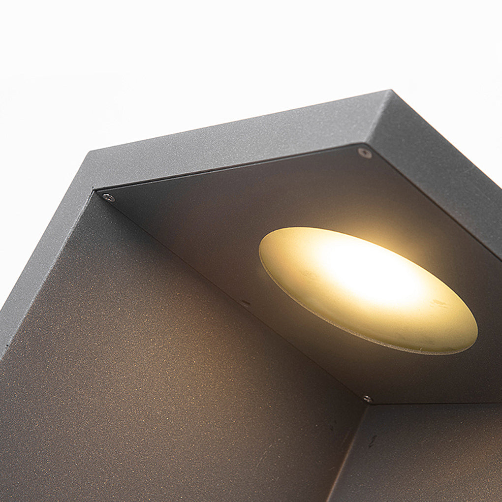 Modern Half-Cut Rectangular Outdoor Path Light - Gray, LED 4.5W, IP54 Waterproof