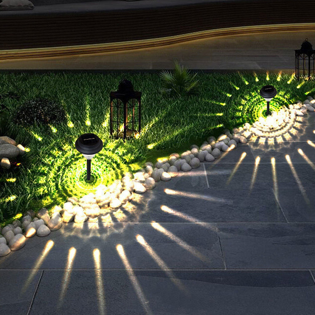 Solar Waterproof Circular Divergent LED Garden Light - Outdoor Decorative Lighting
