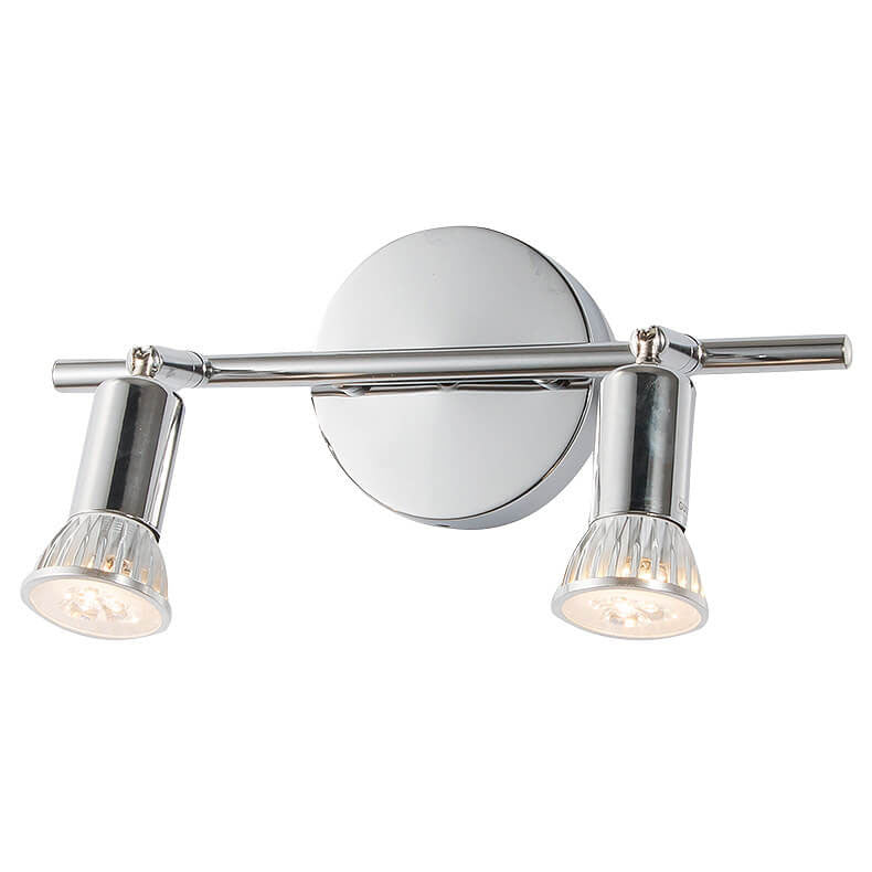 Modern Chrome 2-Light Vanity Wall Sconce - Elegant Metal Mirror Lamp