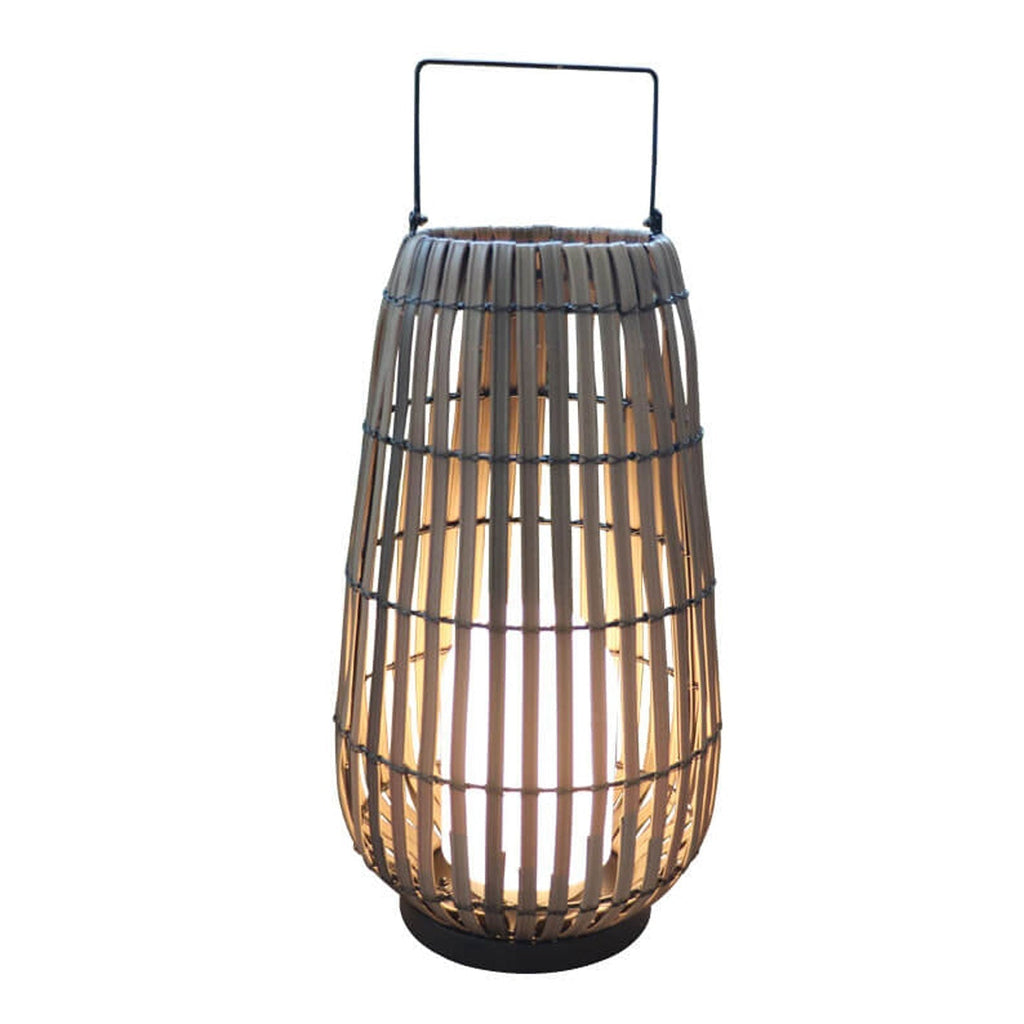 Modern Rattan Weaving Oval Outdoor Waterproof Floor Lamp