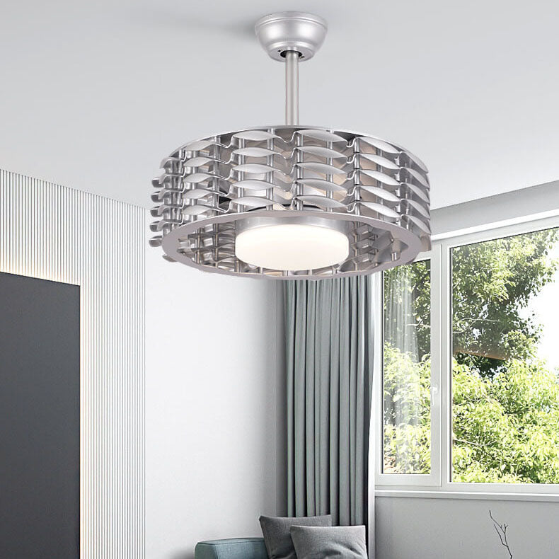 Modern Minimalist Cylinder LED Downrod Ceiling Fan Light