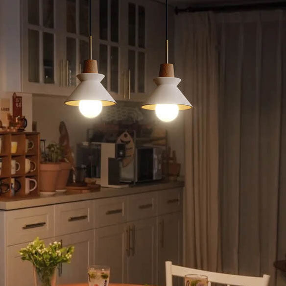 Nordic Minimalist Macaron Wood Cement Pendant Light - 1-Light Design for Modern Home Decor