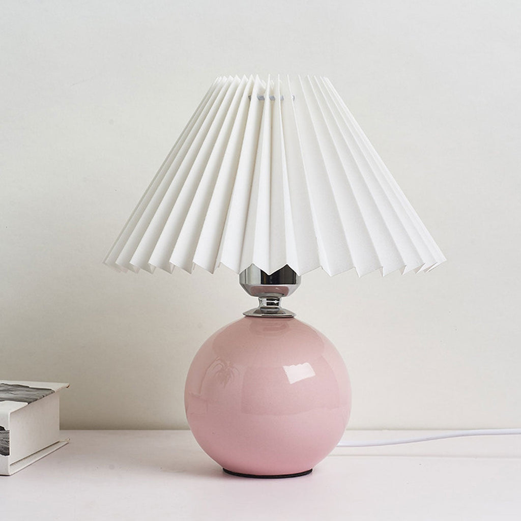 Nordic Minimalist Ceramic Pleated Table Lamp - 1-Light Modern Design, Elegant Home Lighting, Scandinavian Style