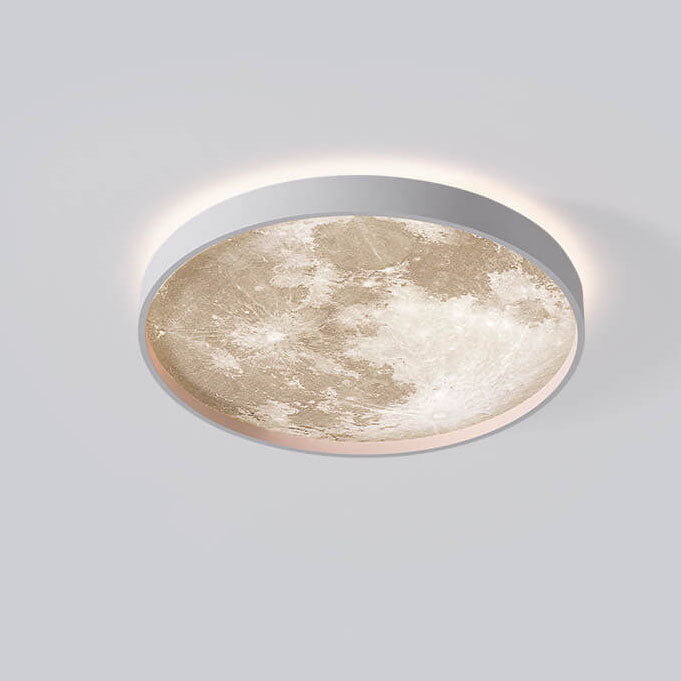 Modern Minimalist Moon LED Flush Mount Ceiling Light for Living Room