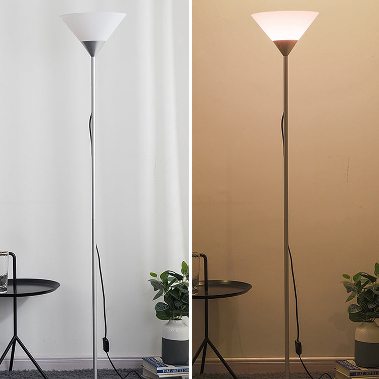 Minimalist Cone Shade Floor Lamp - 1-Light Modern Design, Stylish Lighting for Living Room, Bedroom, and Office