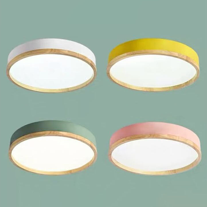 Simple Macaron Round Acrylic LED Flush Mount Ceiling Light - Modern Lighting Fixture for Home, Kitchen, and Hallway, Energy Efficient Design