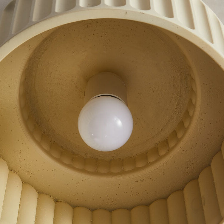 Contemporary Nordic Cream Stripe Hand-Sculpted Resin Flush Mount Ceiling Light for Entryway