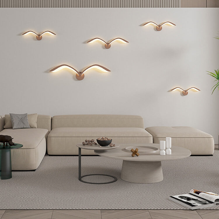 Nordic Minimalist Seagull Acrylic LED Wall Sconce Lamp - Modern Lighting Design, Energy-Efficient, Home Décor, Scandinavian Style, Adjustable Brightness