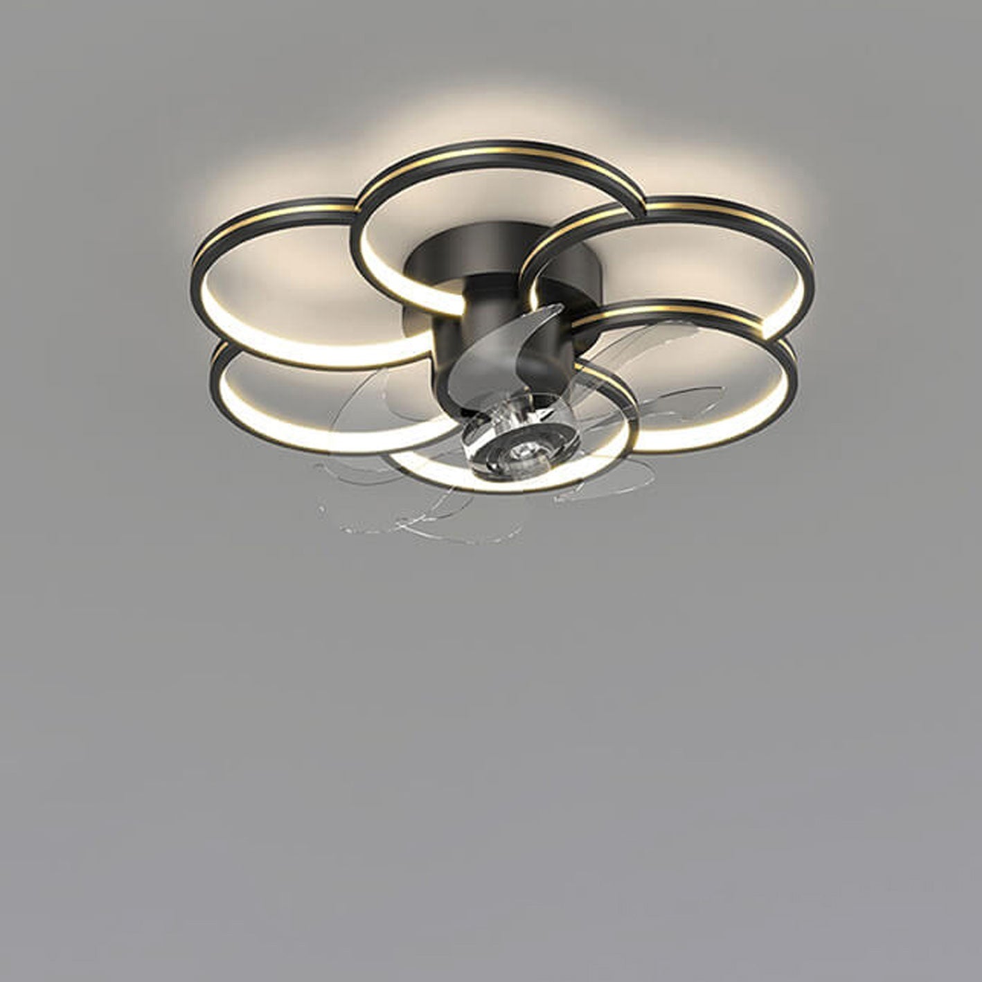 Modern Luxury Flower Petal LED Ceiling Fan Light Fixture