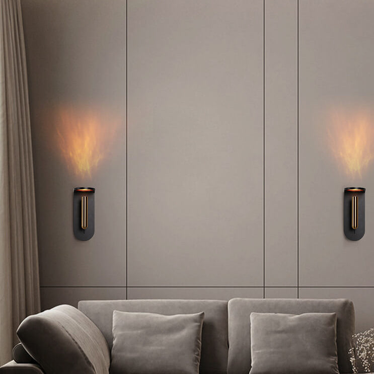 Industrial Adjustable LED Wall Sconce - Rotatable Flame Light Shadow Lamp