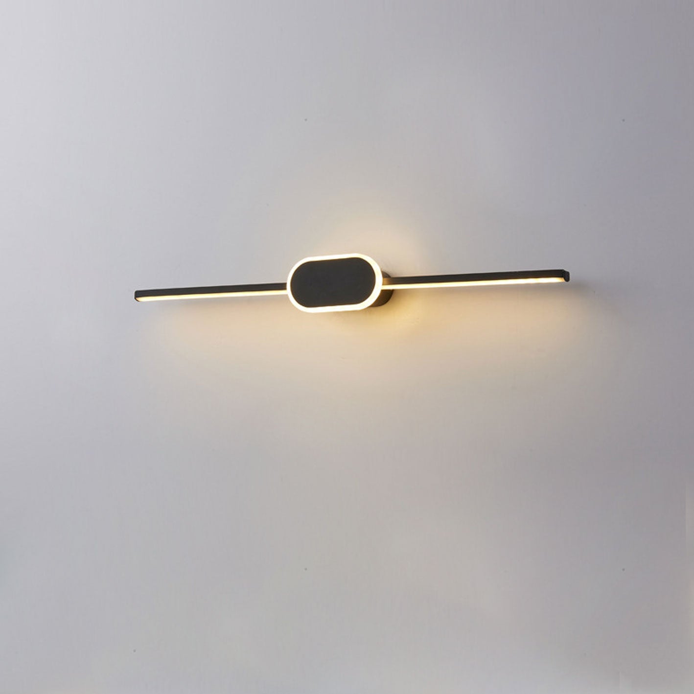 Modern Minimalist Oval Base LED Wall Sconce - Long Strip Design Vanity Light