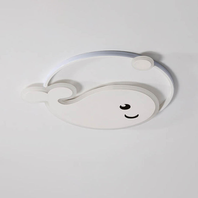Creative Cartoon Dolphin Moon LED Kids Flush Mount Ceiling Light for Child’s Bedroom, Nursery Lighting, Whale Design Ceiling Fixture, Playful Ocean Theme, Adjustable Brightness, Energy-Efficient, Cute Kids Room Decor, Unique Playroom Lighting, Safe for Ki