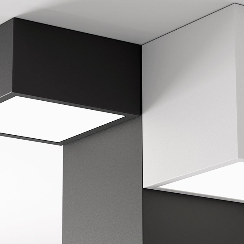 Modern Minimalist Cube LED Flush Mount Ceiling Light for Living Room