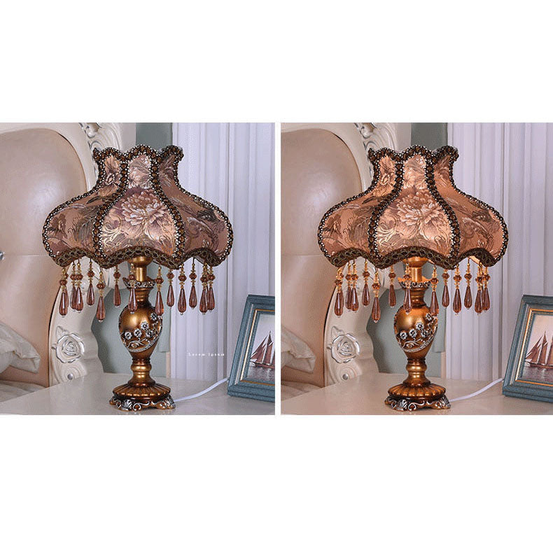 European Luxury Lace Resin Table Lamp - 1-Light Elegance for Home Decor
