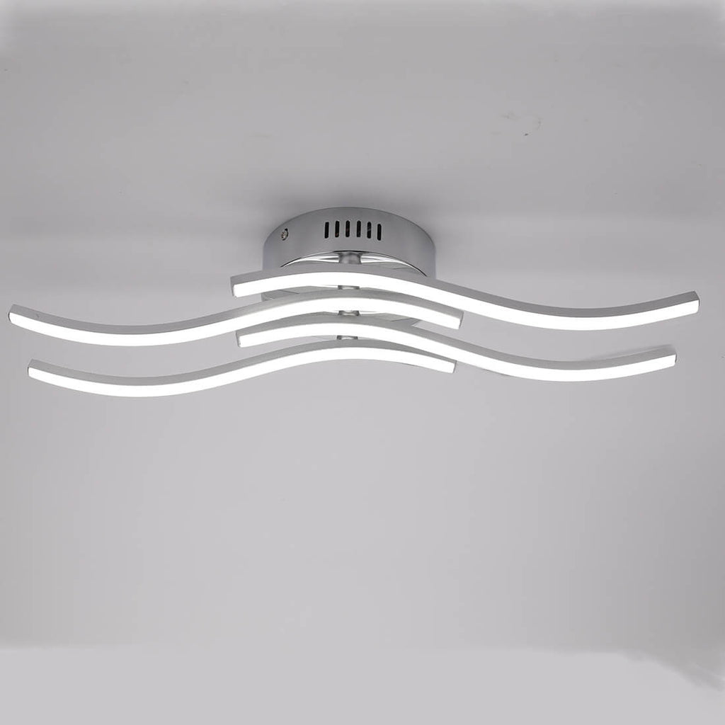 Simple Line Wave LED Ceiling Light - Semi-Flush Mount Light Fixture for Modern Home Decor