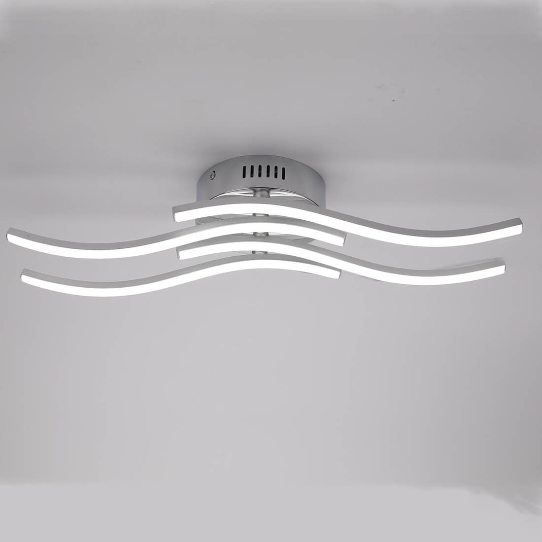 Simple Line Wave LED Ceiling Light - Semi-Flush Mount Light Fixture for Modern Home Decor