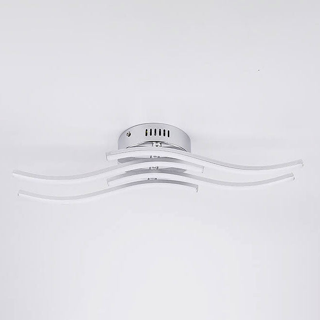 Simple Line Wave LED Ceiling Light - Semi-Flush Mount Light Fixture for Modern Home Decor