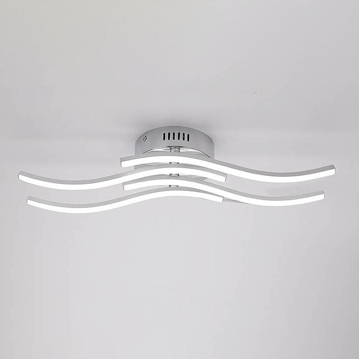 Simple Line Wave LED Ceiling Light - Semi-Flush Mount Light Fixture for Modern Home Decor