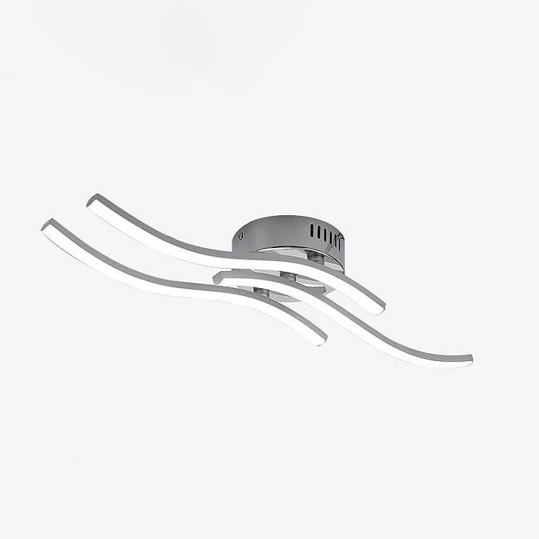 Simple Line Wave LED Ceiling Light - Semi-Flush Mount Light Fixture for Modern Home Decor