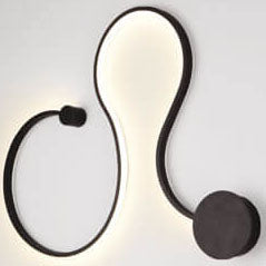 Modern Aluminum Snake-Shaped LED Wall Sconce Lamp - Curved Design, 1-Light Fixture, Contemporary Home Lighting