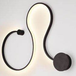 Modern Aluminum Snake-Shaped LED Wall Sconce Lamp - Curved Design, 1-Light Fixture, Contemporary Home Lighting