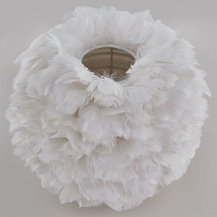 Modern Feather Ball-Shaped Table Lamp - Stylish Home Lighting Decor