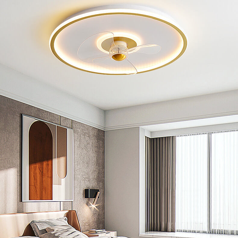 Modern Acrylic Round Minimalist LED Flush Mount Fan Light