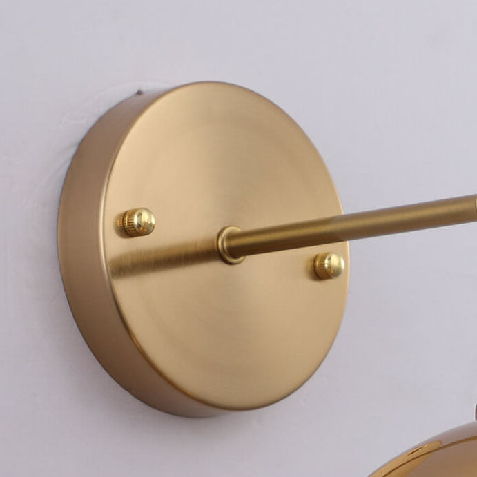 Industrial Iron Brass Cone Wall Sconce Lamp - 1-Light Contemporary Design for Living Room