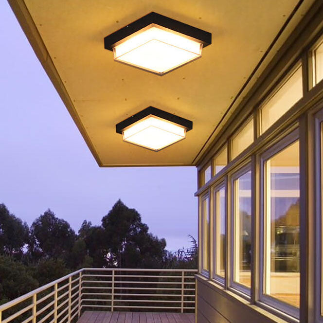 Modern Minimalist Aluminum Acrylic Induction LED Outdoor Flush Mount Light