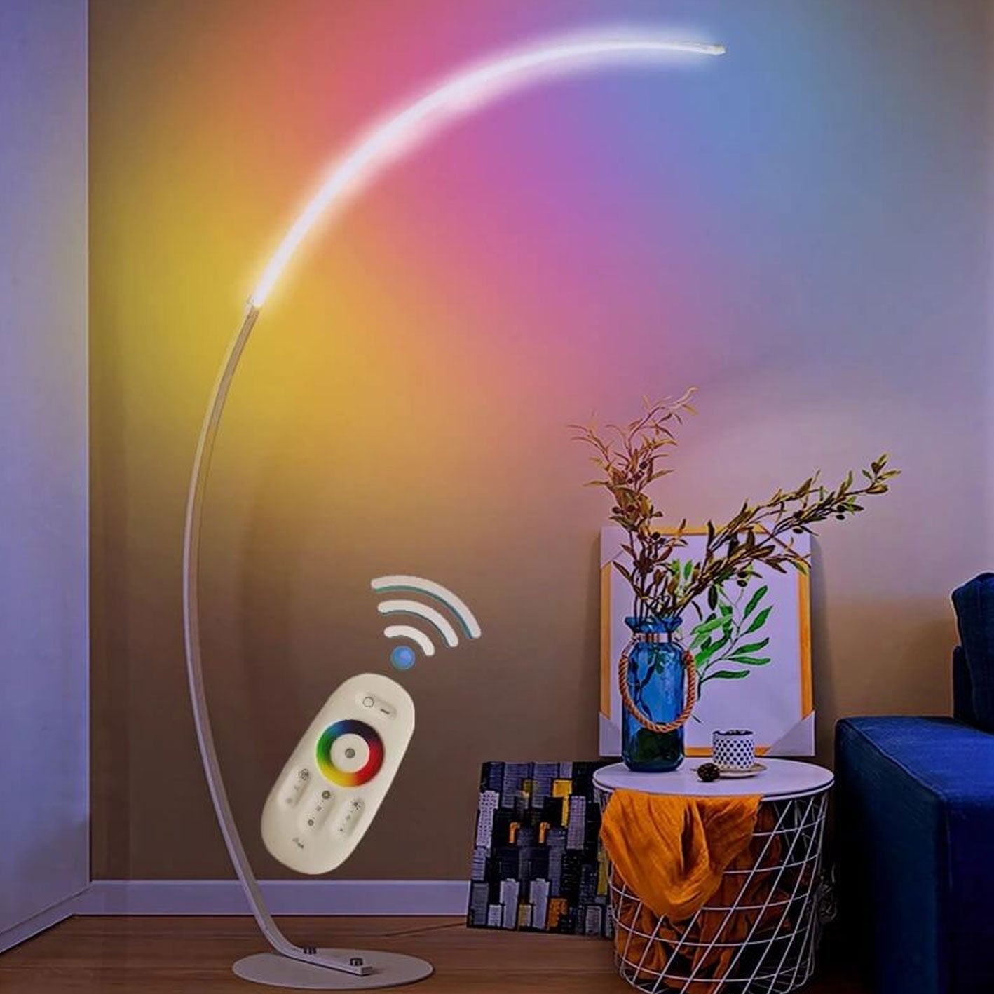 Minimalist Curved Line LED Aluminum Floor Lamp