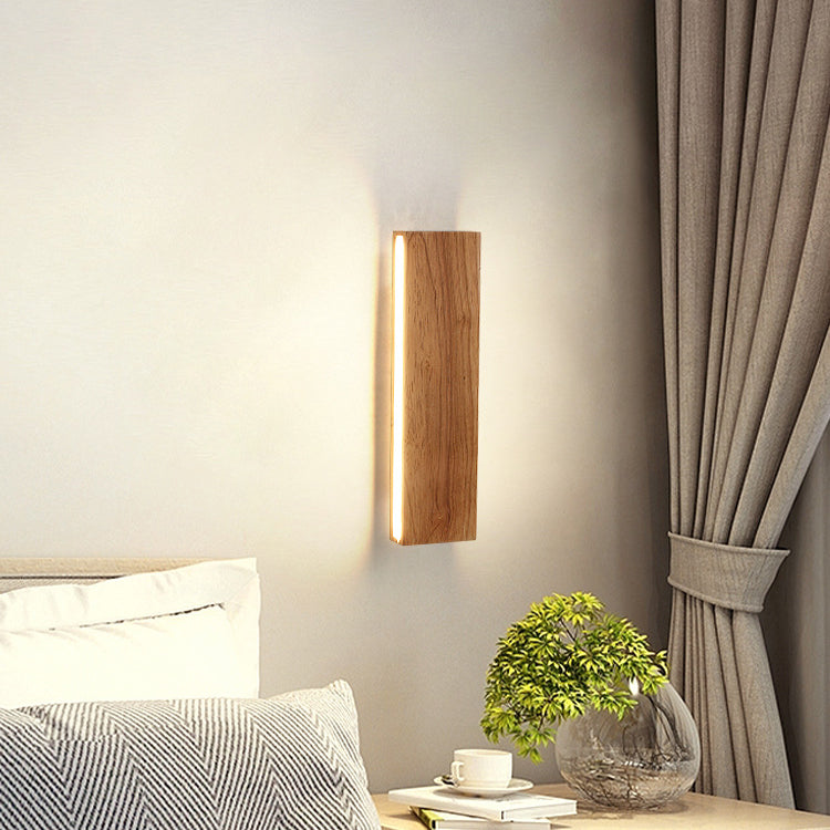 Solid Wood Strip LED Wall Sconce Lamp - Modern Wall Lighting, Rustic Home Decor, Energy Efficient Accent Light, Contemporary Indoor Illumination, Customizable LED Strip, Stylish Wood Wall Lamp for Living Room, Bedroom, and Hallway