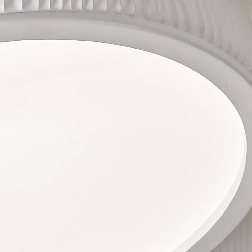 Modern Minimalist Round Stone Grain Resin Iron LED Ceiling Light for Bedroom