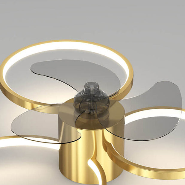 Modern Geometric Square Round LED Ceiling Fan Light - Elegant Flush Mount Design, Stylish Home Lighting, Energy Efficient, Contemporary Ceiling Fixture